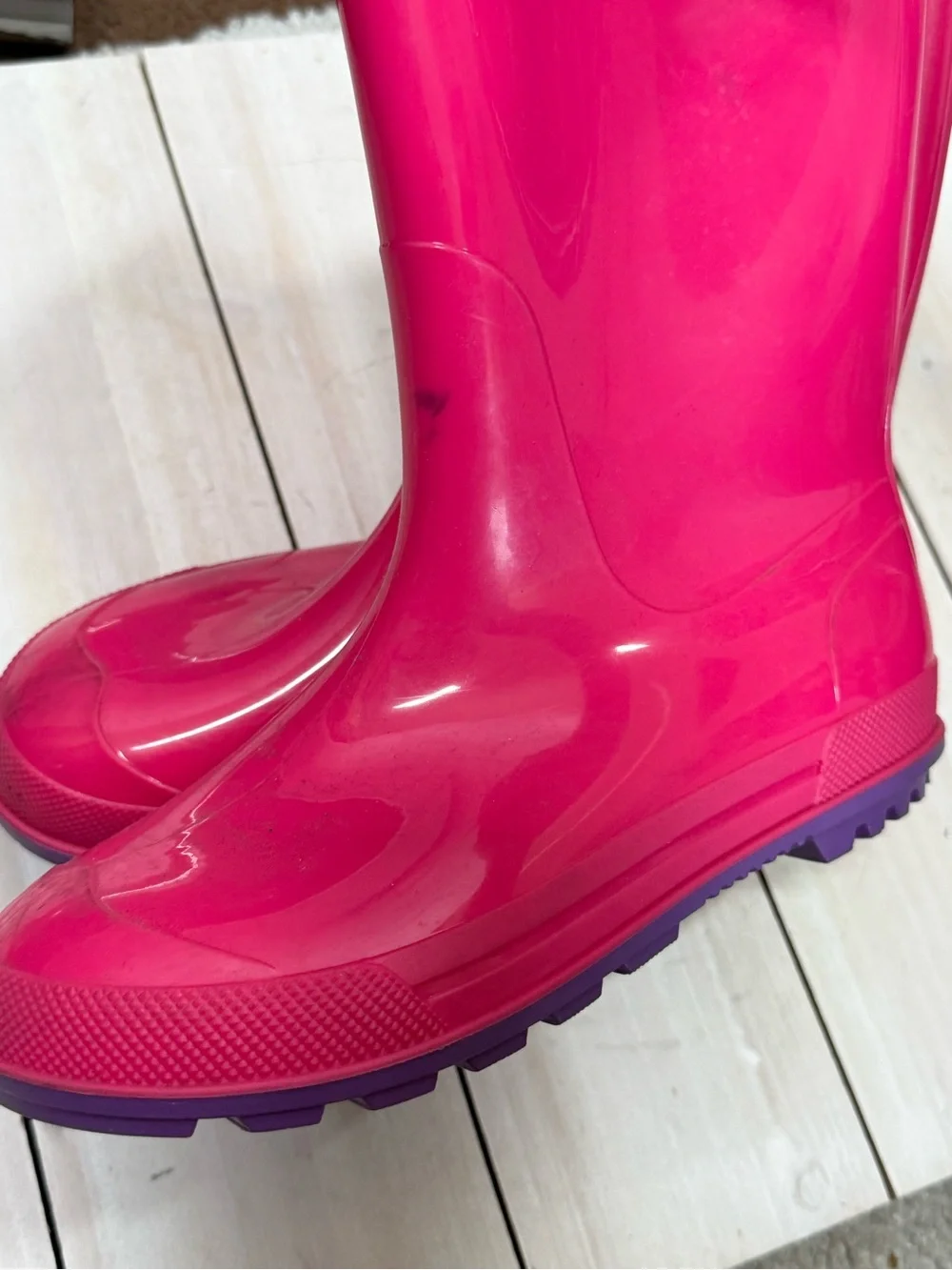 Kids Rubber Rain Boots Size 2-3Y Pink